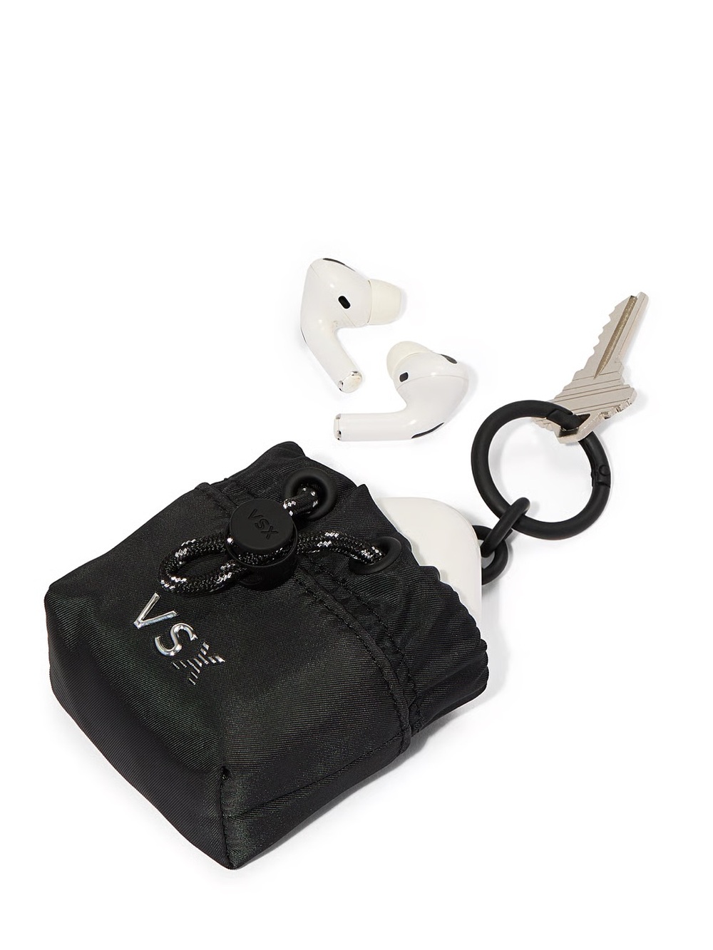 VSX Black Keyring AirPods Pouch with Drawcord